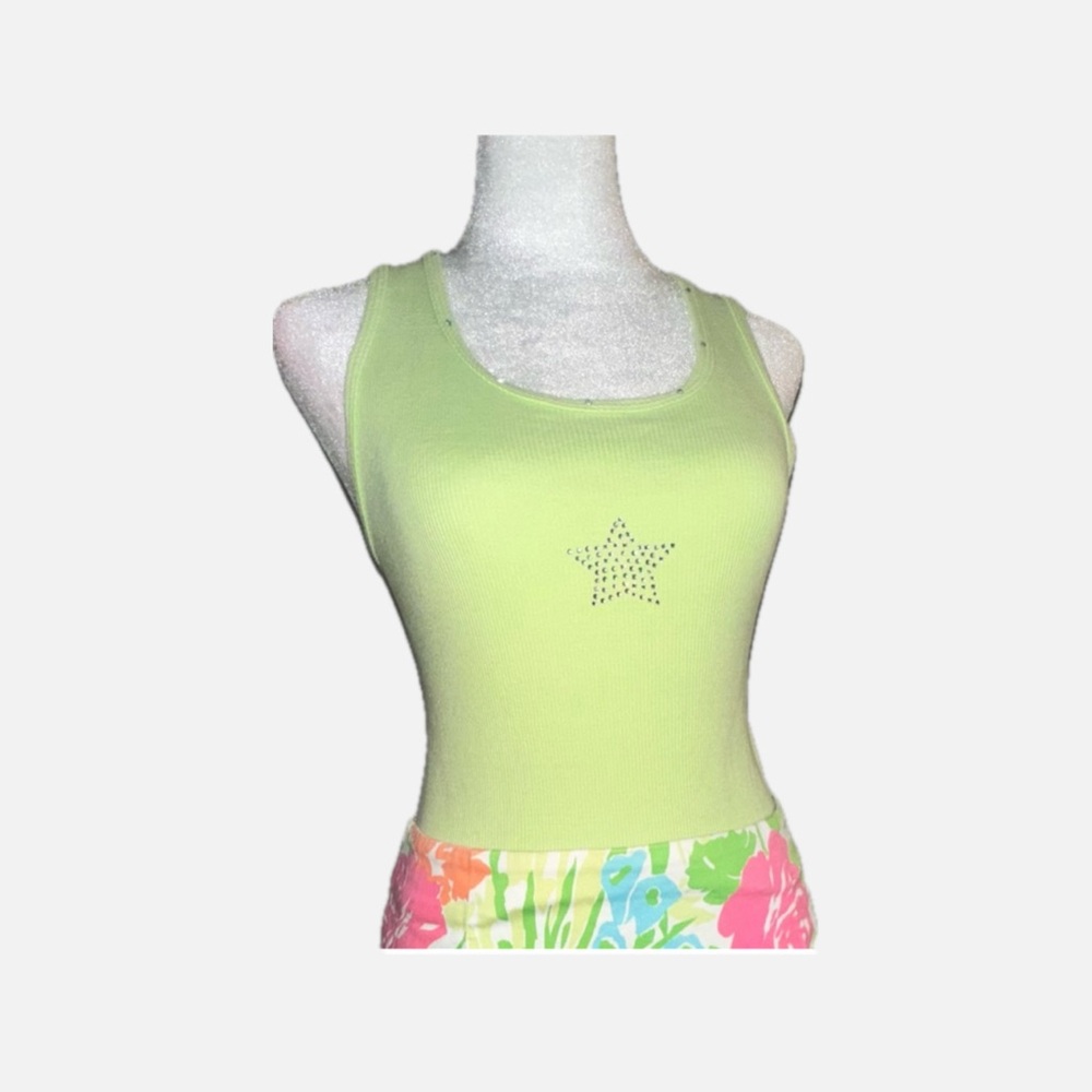 Jeweled Star Green Tank Top